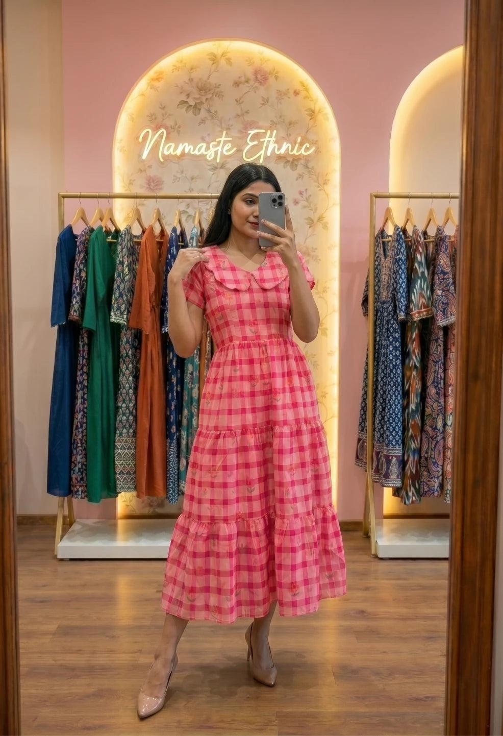 Plaid Maxi Pink