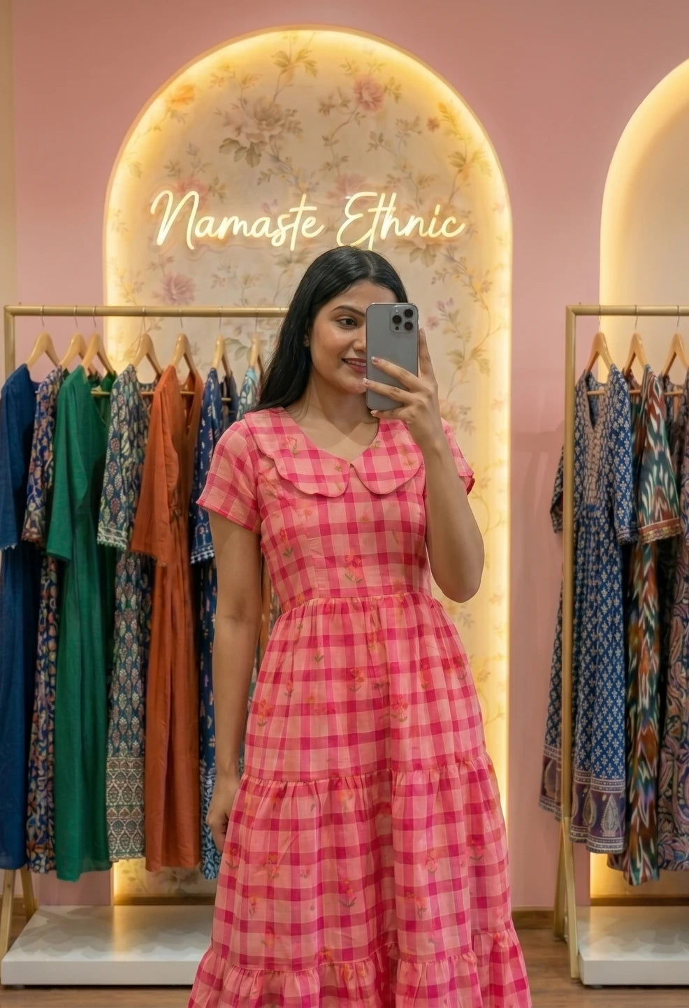 Plaid Maxi Pink