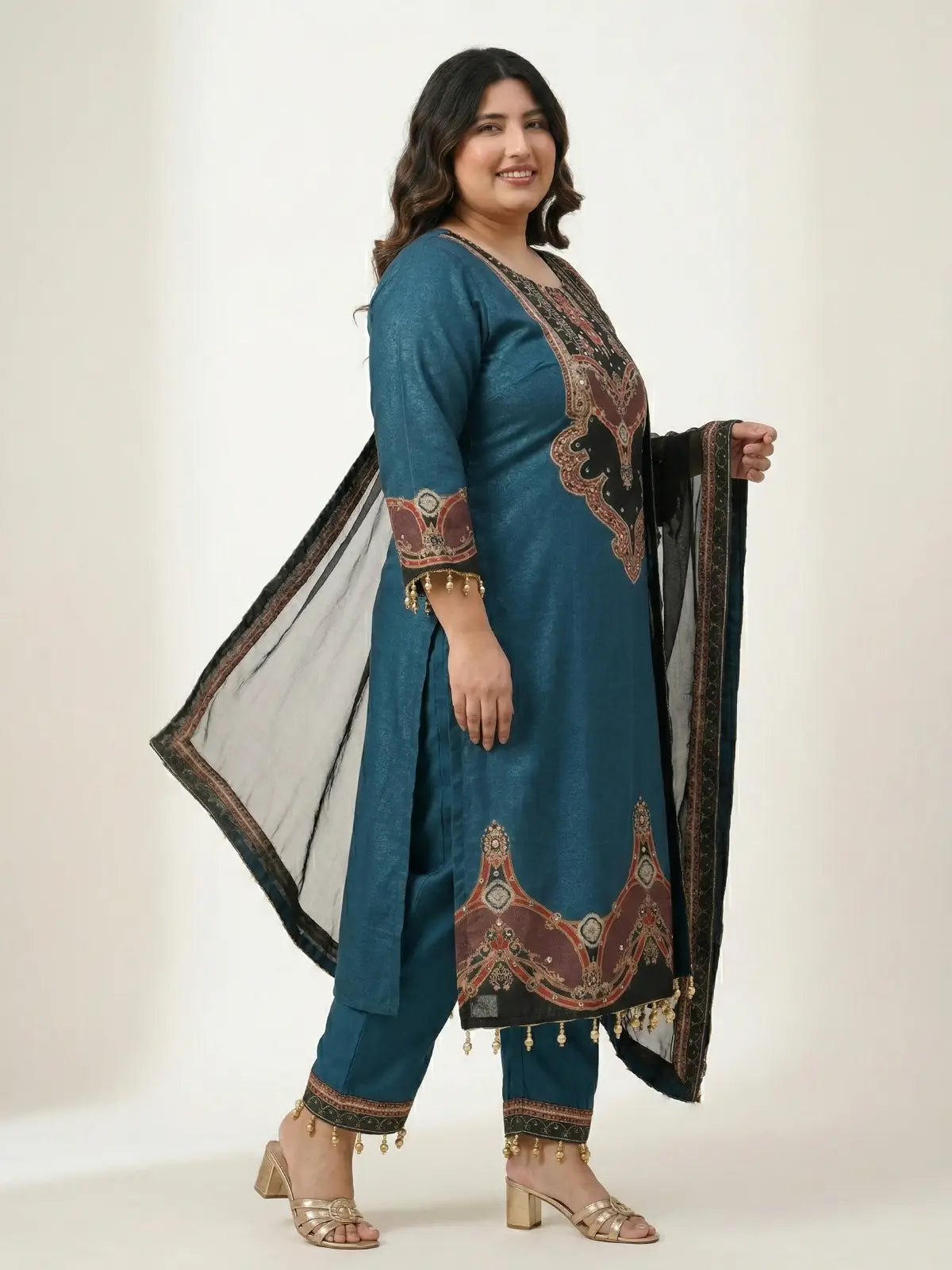 Plus Komal Navy Blue Kurti Suit Set
