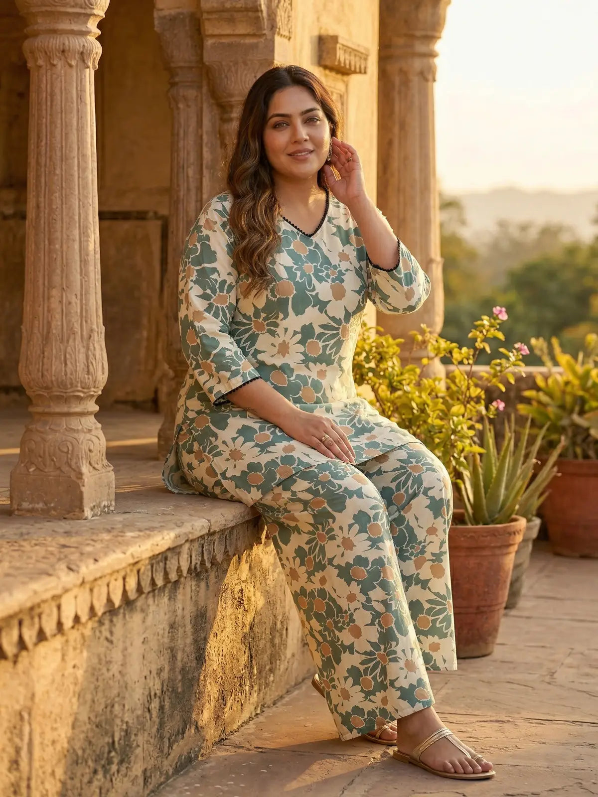 Plus Manisha Green Co Ord Set
