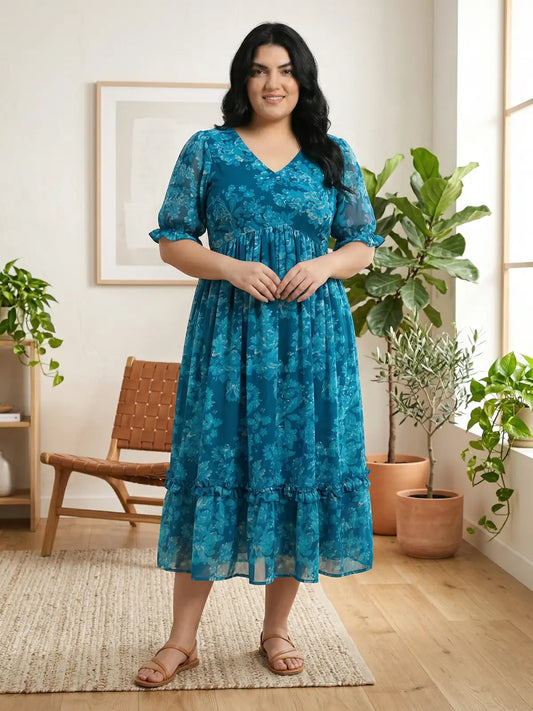 Plus Summer Maxi - blue