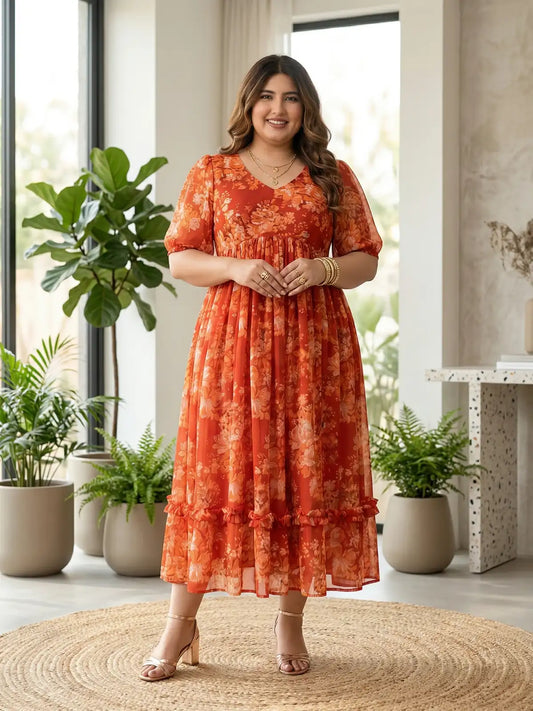 Plus Summer Maxi - Orange