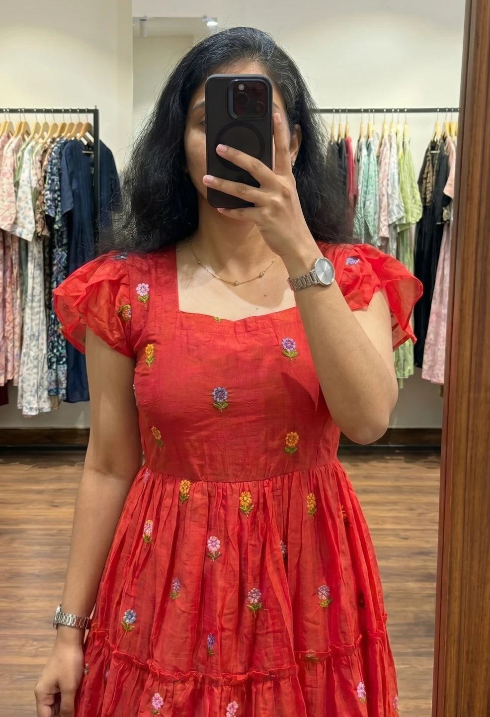 Red Embroidery Flower