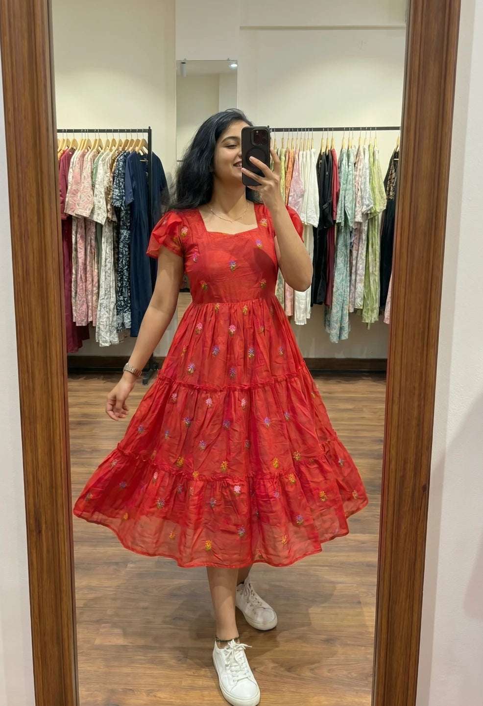 Red Embroidery Flower