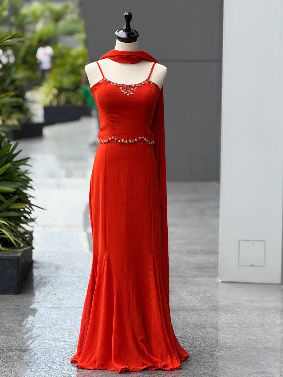Red Mermaid Style Gown