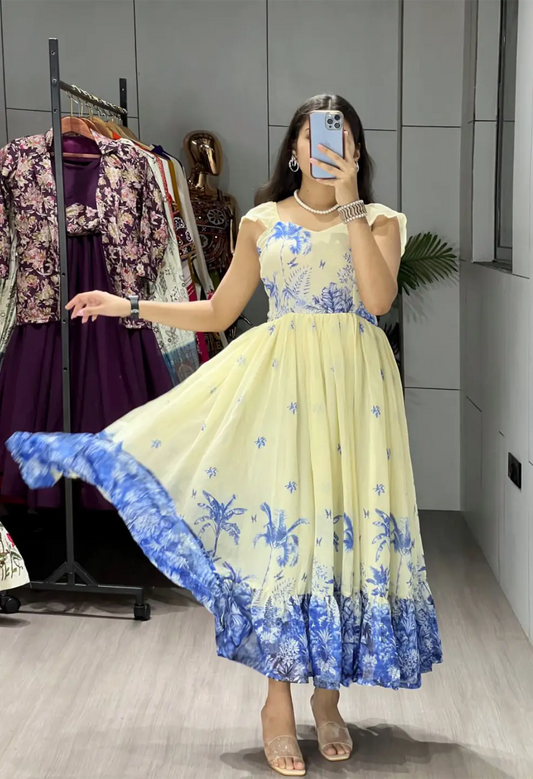Royal Blue Majestic Frill Dress