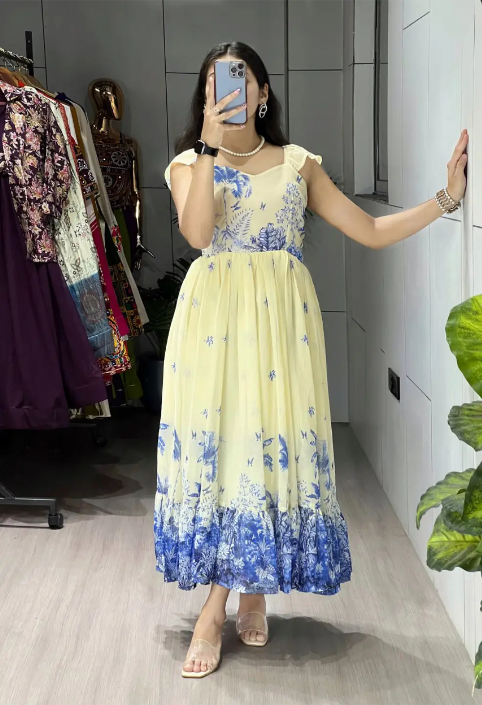 Royal Blue Majestic Frill Dress