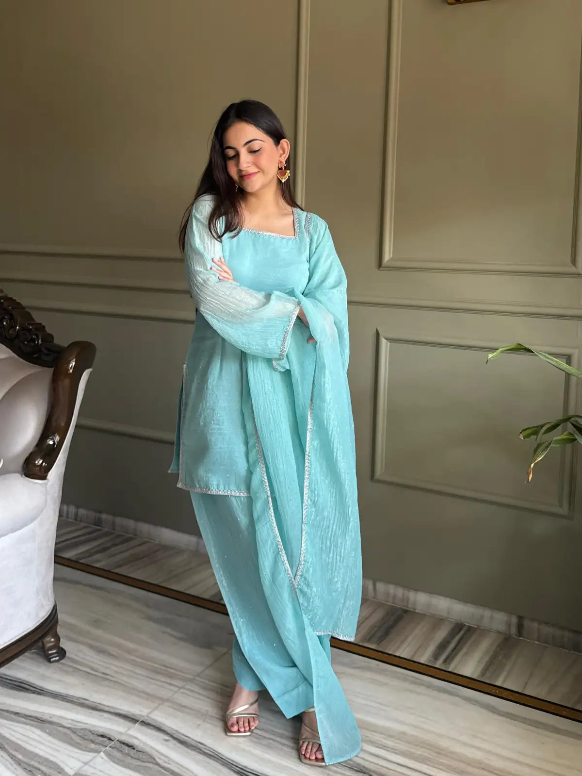 Siroksi work Duppata Set