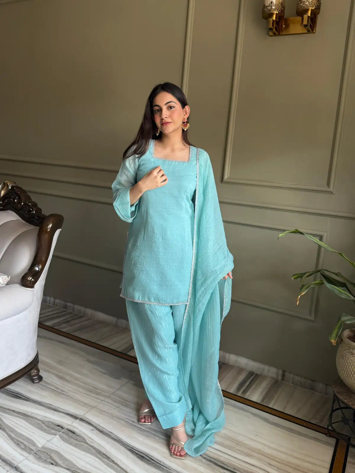 Siroksi work Duppata Set