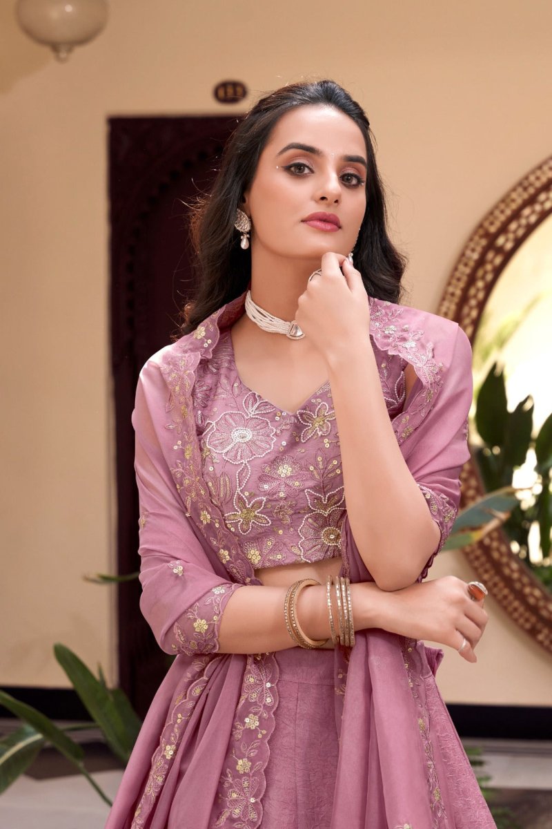 New Crush Embellishment With Pearl Coding And Sequins Embroidery Work