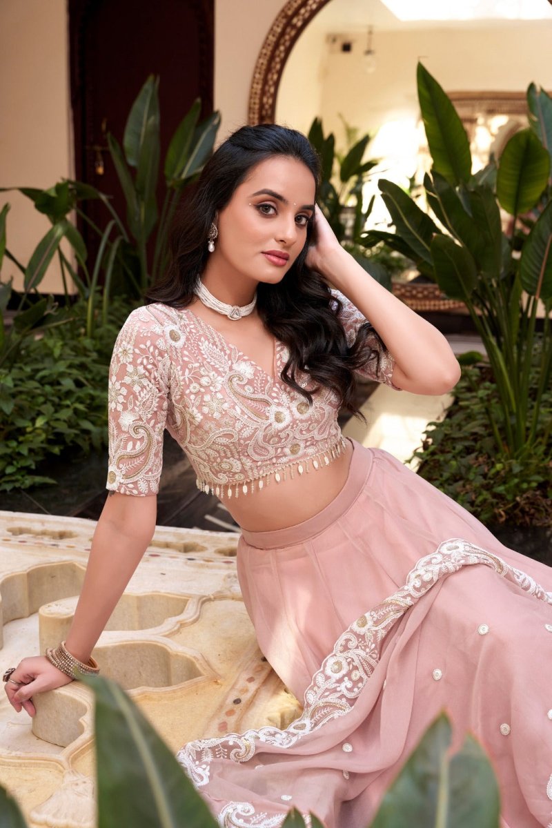 Weone Silk Embellishment With Pearl Coding And Sequins Embroidery Work