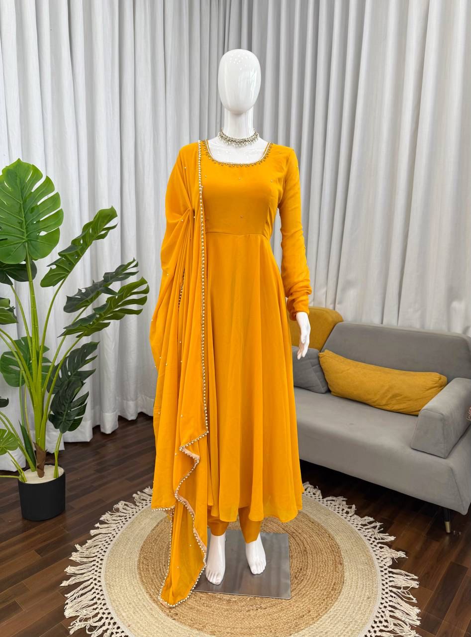 Aahana Mustard Anarkali