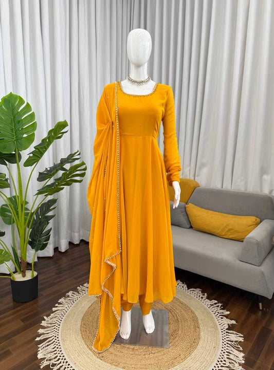 Aahana Mustard Anarkali