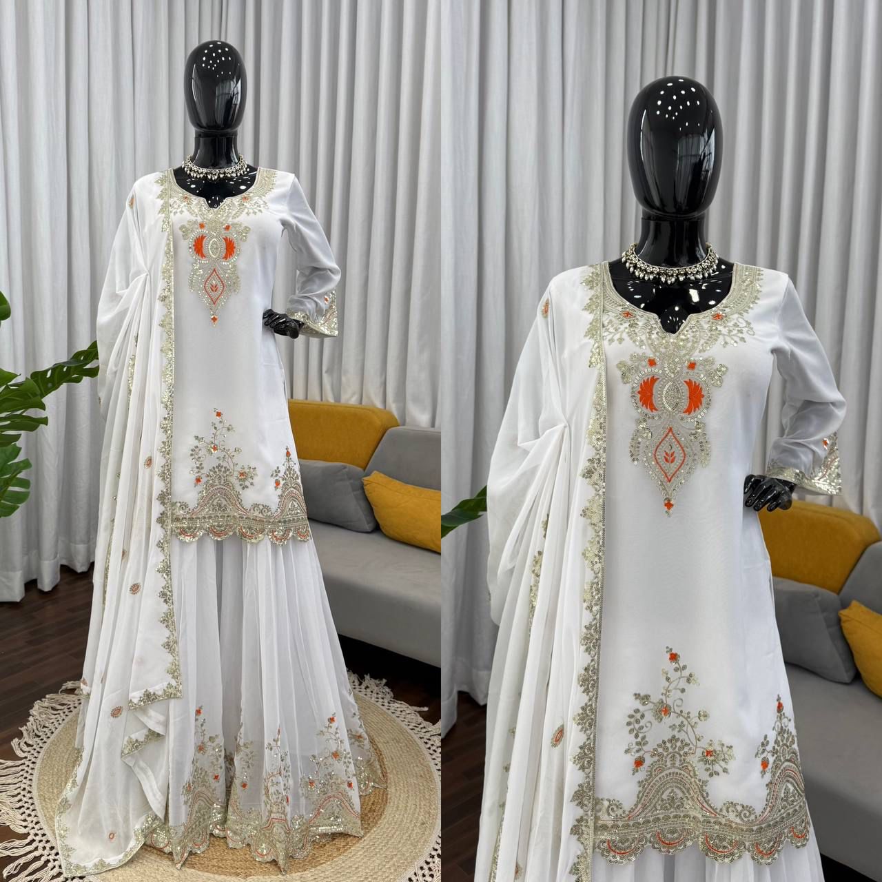 Sara Ali Embroidery Sharara