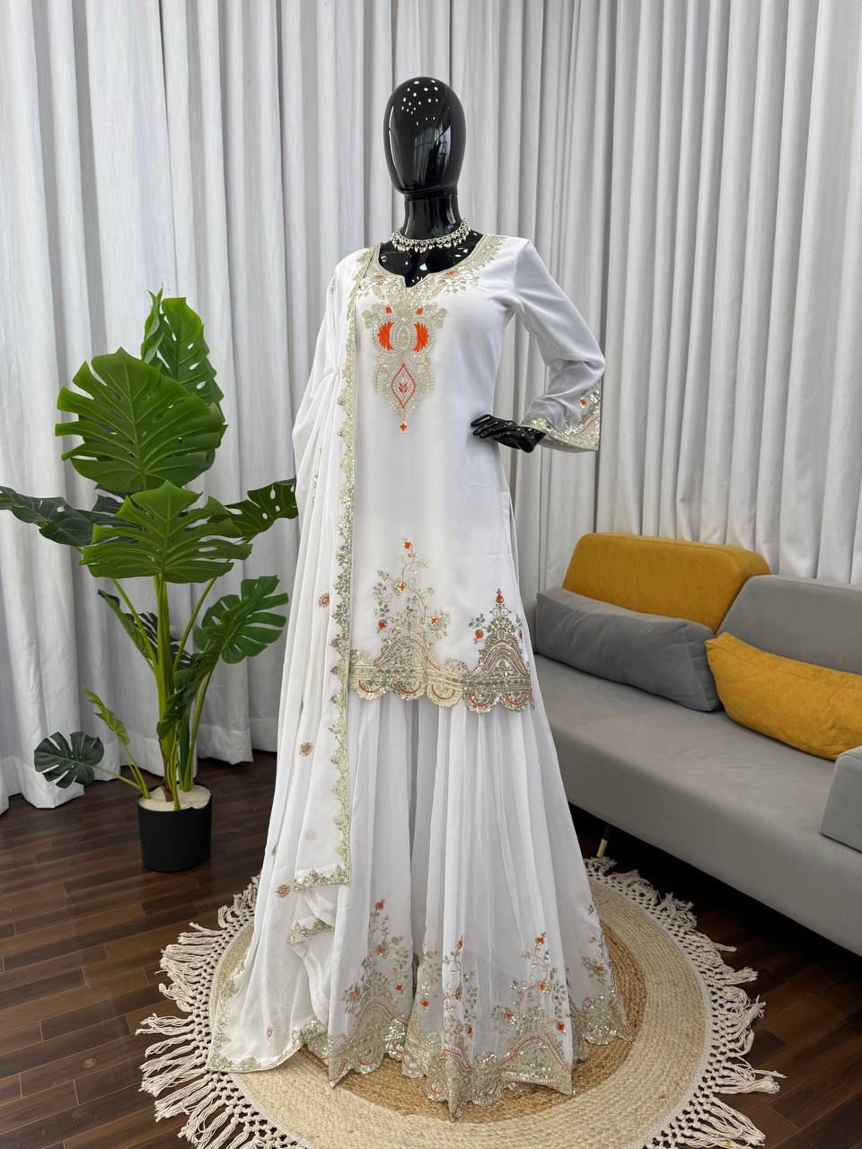 Sara Ali Embroidery Sharara