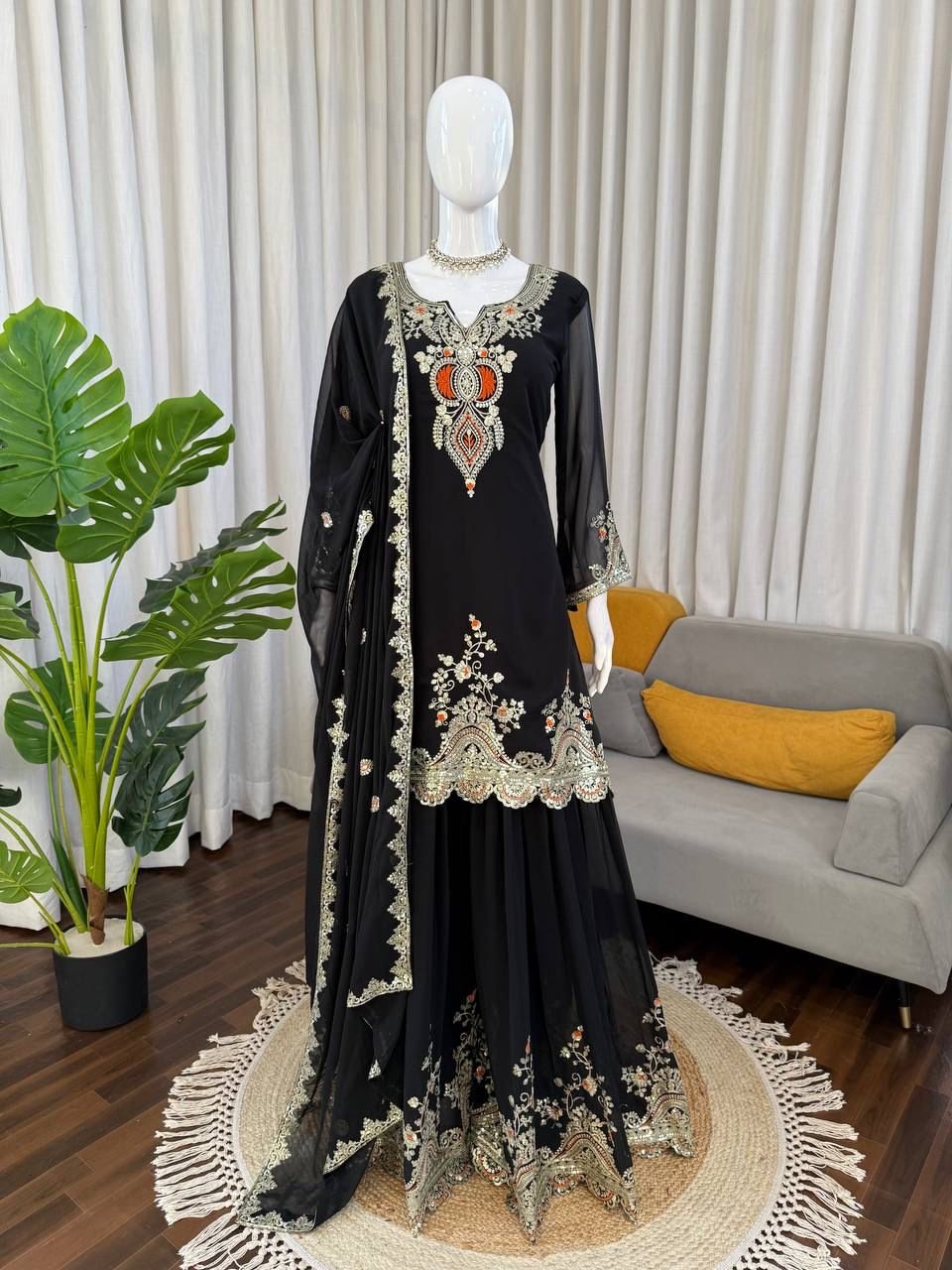 Sara Ali Embroidery Sharara