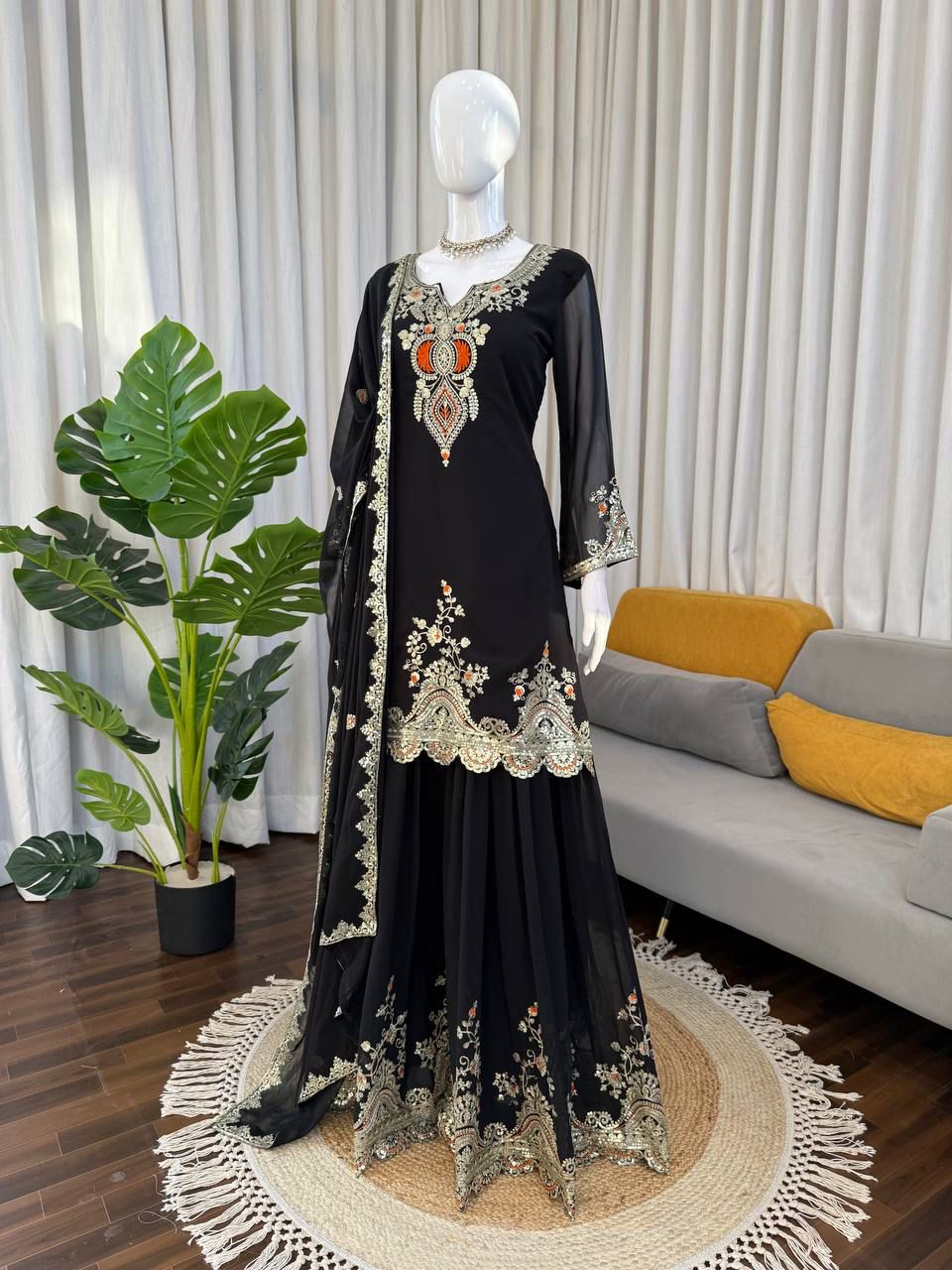 Sara Ali Embroidery Sharara