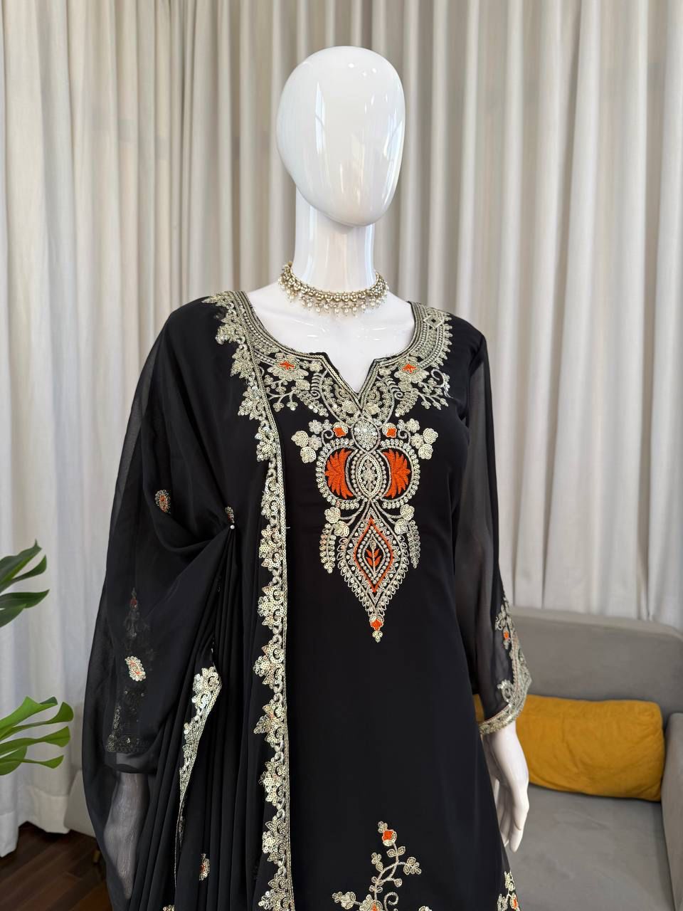 Sara Ali Embroidery Sharara
