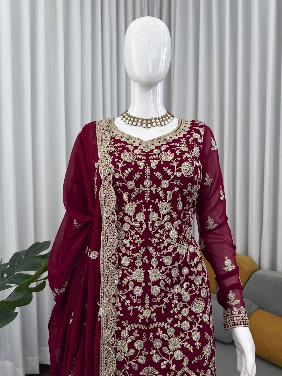 Heavy Embroidery Sharara Set