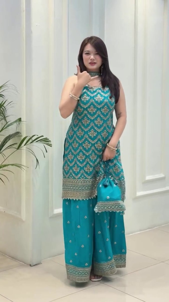 Nisha Sleeveless Sharara Set