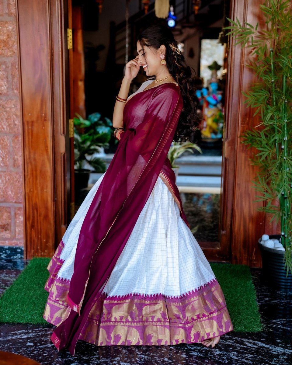 Kalyani Cotton Lehenga Choli Paired with Flowing Georgette Dupatta