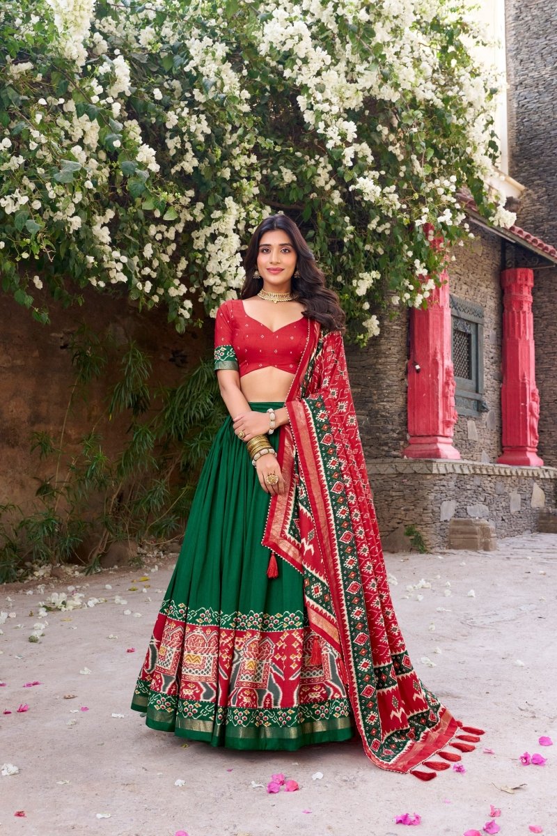 Patola Printed Tussar Silk Lehenga Choli