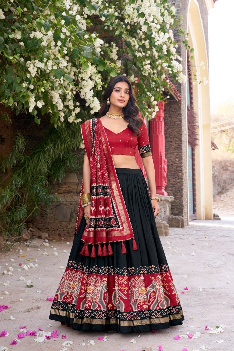 Patola Printed Tussar Silk Lehenga Choli