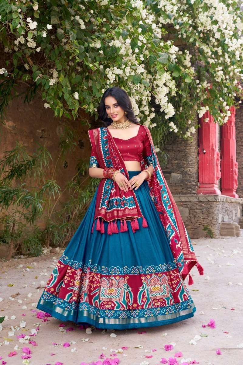 Patola Printed Tussar Silk Lehenga Choli