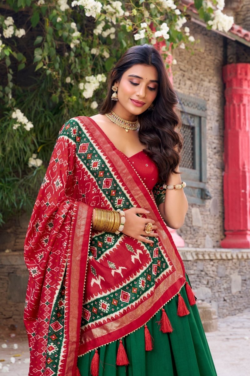 Patola Printed Tussar Silk Lehenga Choli