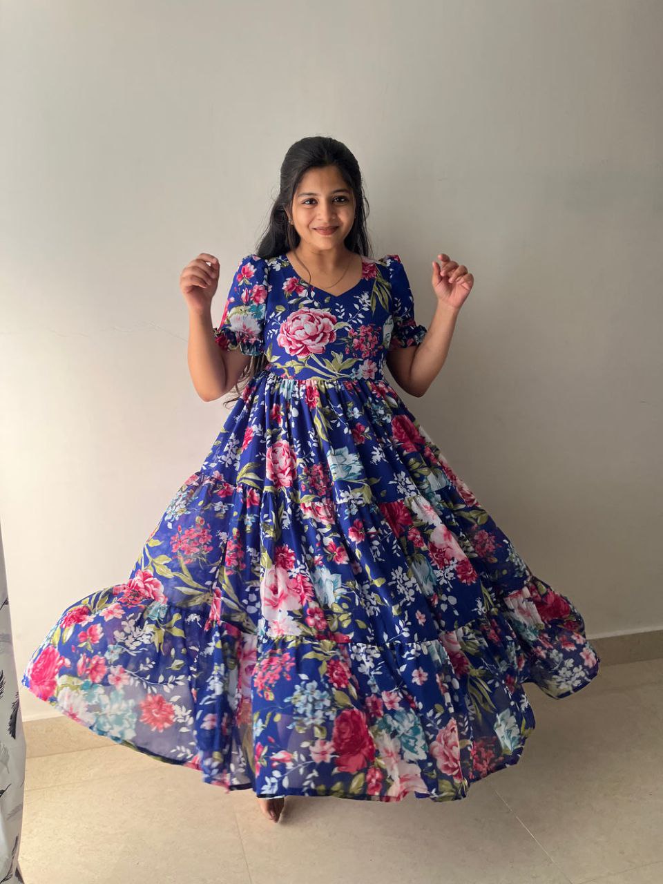 Royal Bloom Twirl Dress