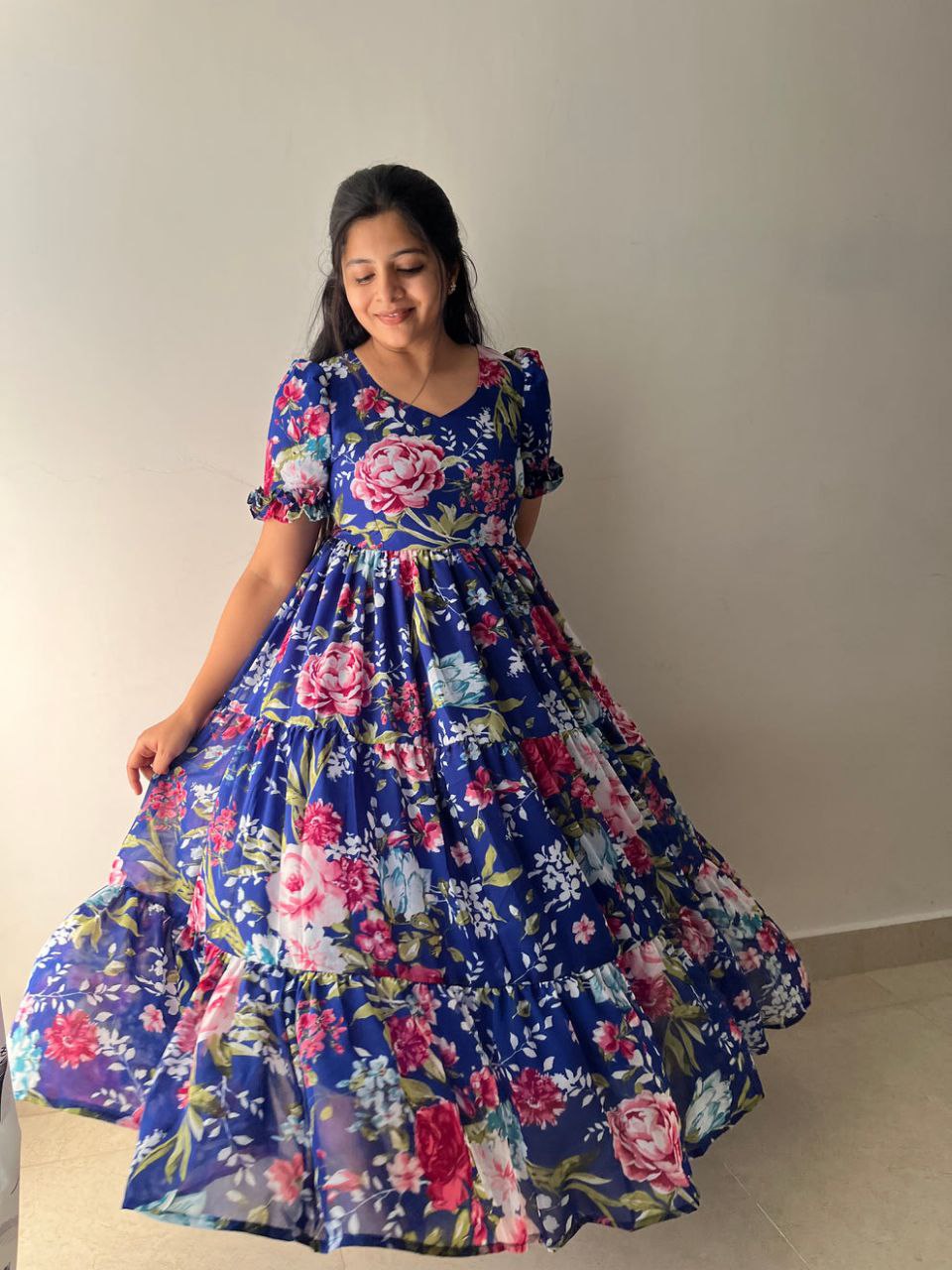 Royal Bloom Twirl Dress
