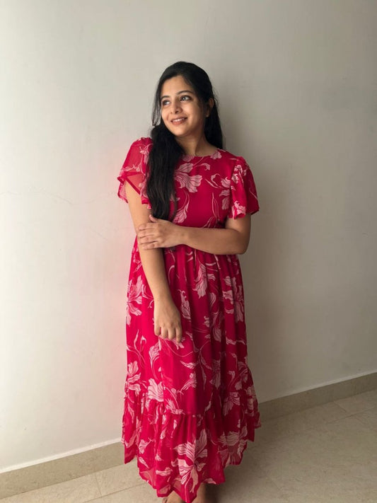 Florissa Pink Midi Dress