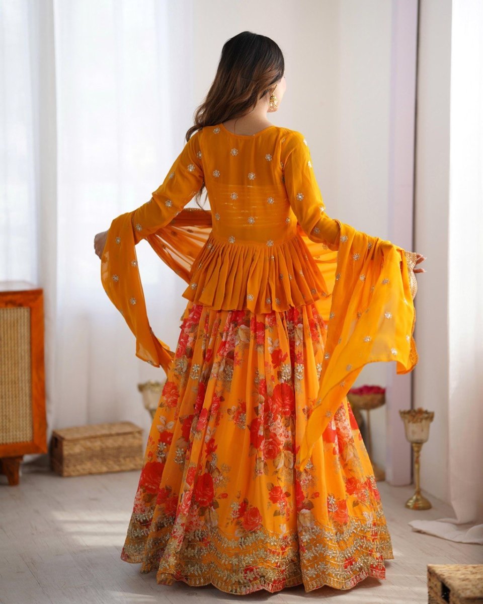 Orange Lehenga With Koti