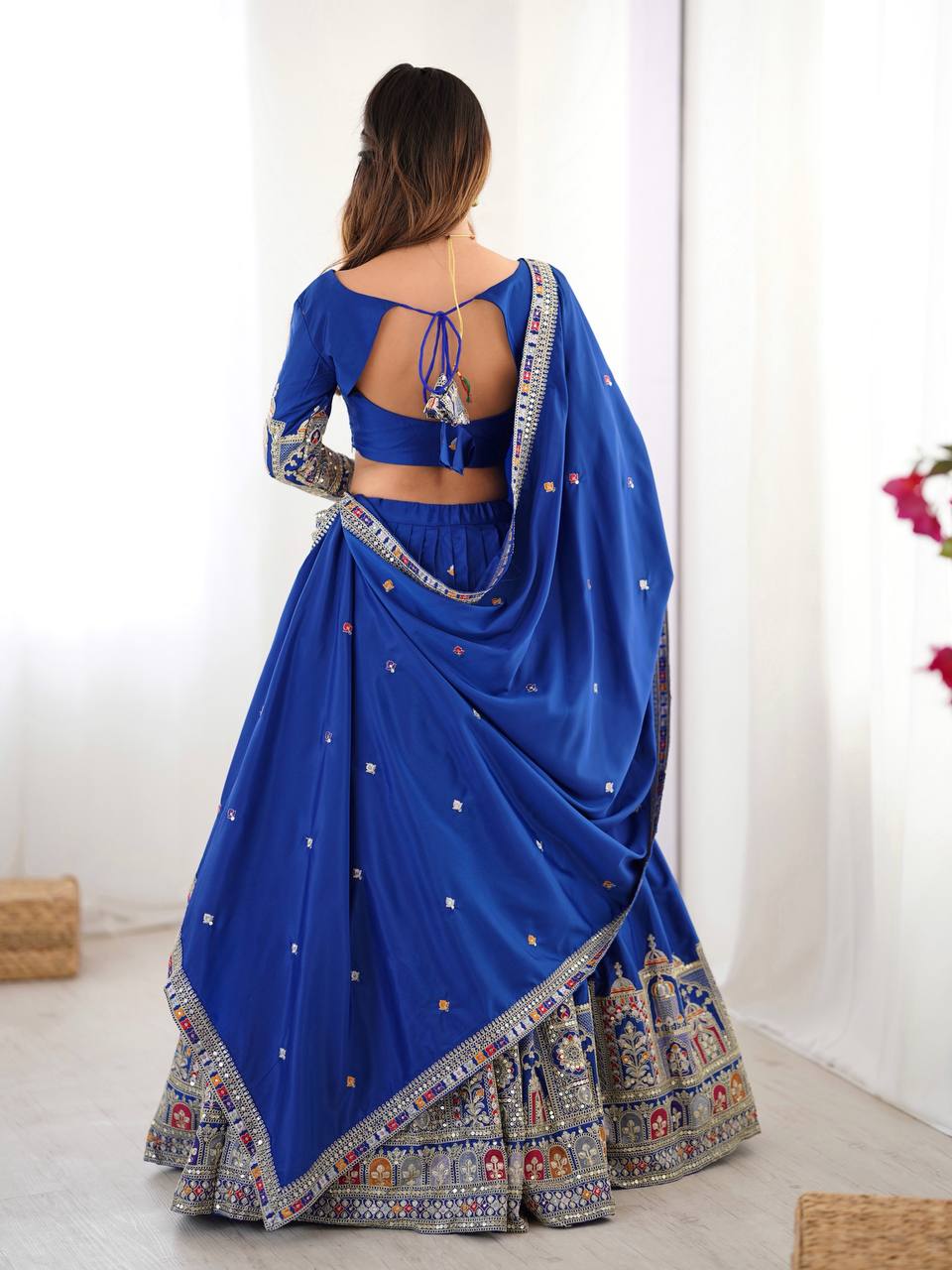 Sequence Thread Work Lehenga With Cancan