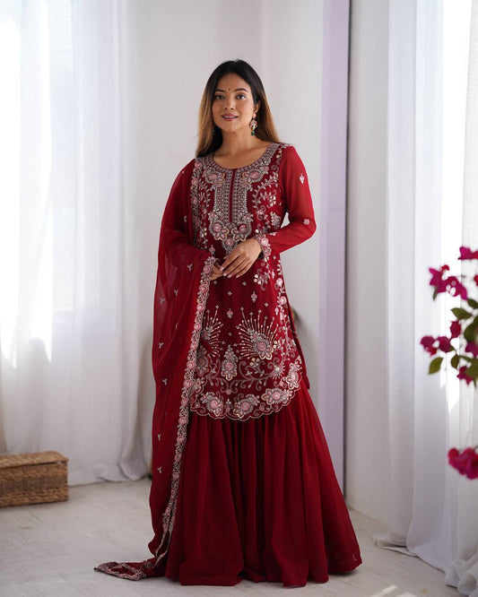 Sequnce work Georgette Sharara Set