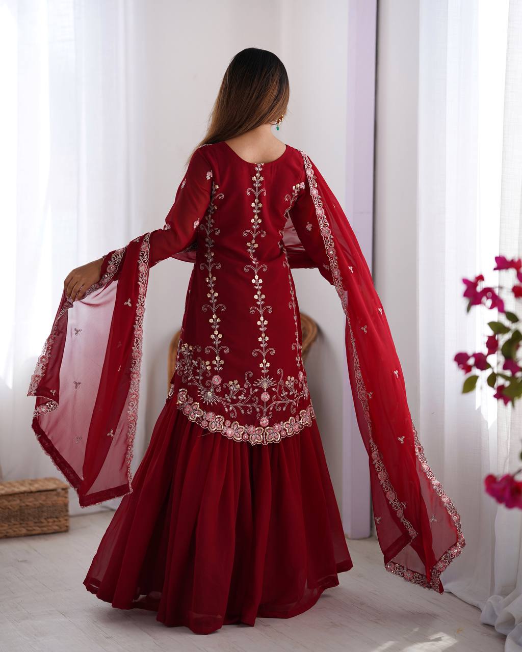 Sequnce work Georgette Sharara Set