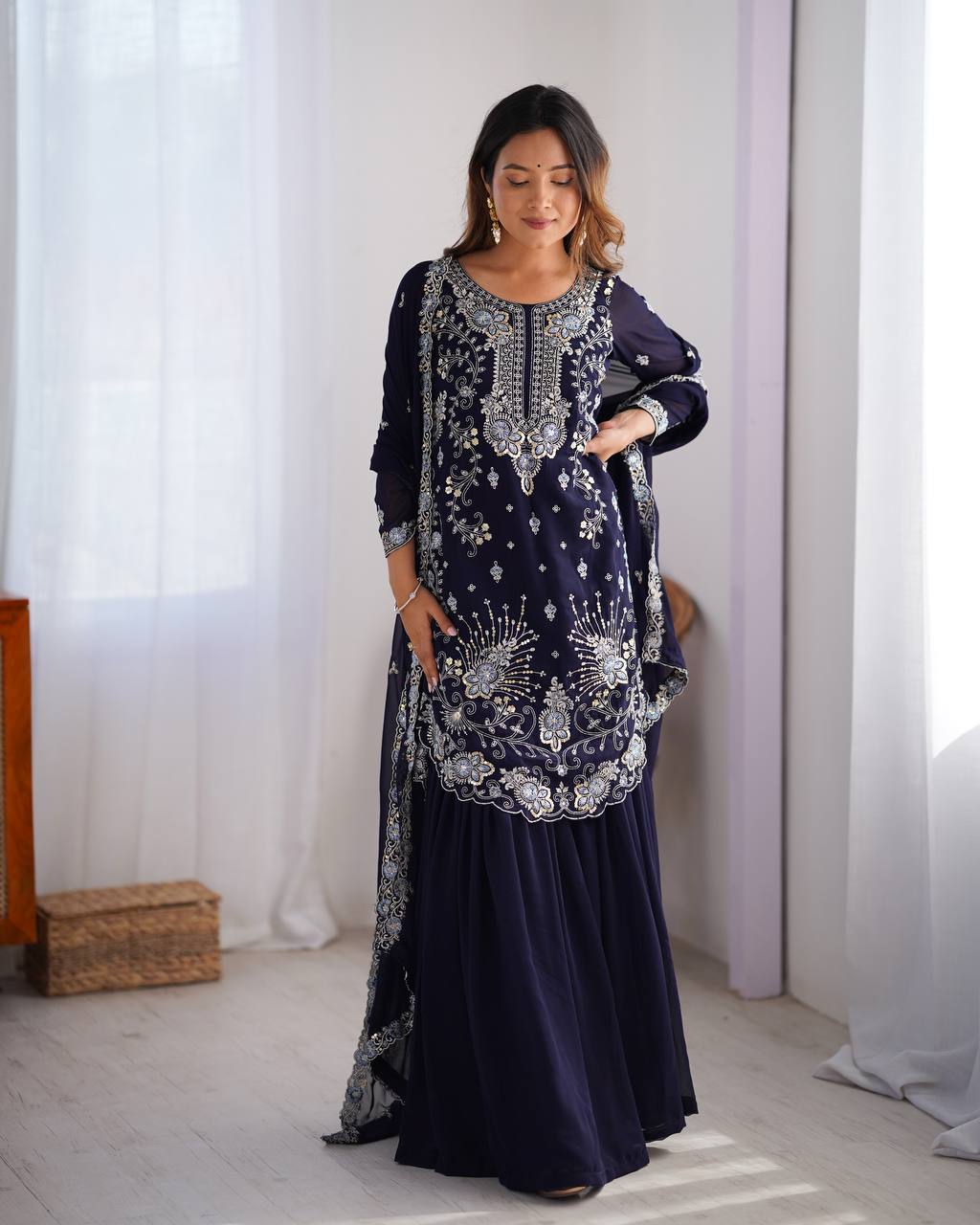 Sequnce work Georgette Sharara Set