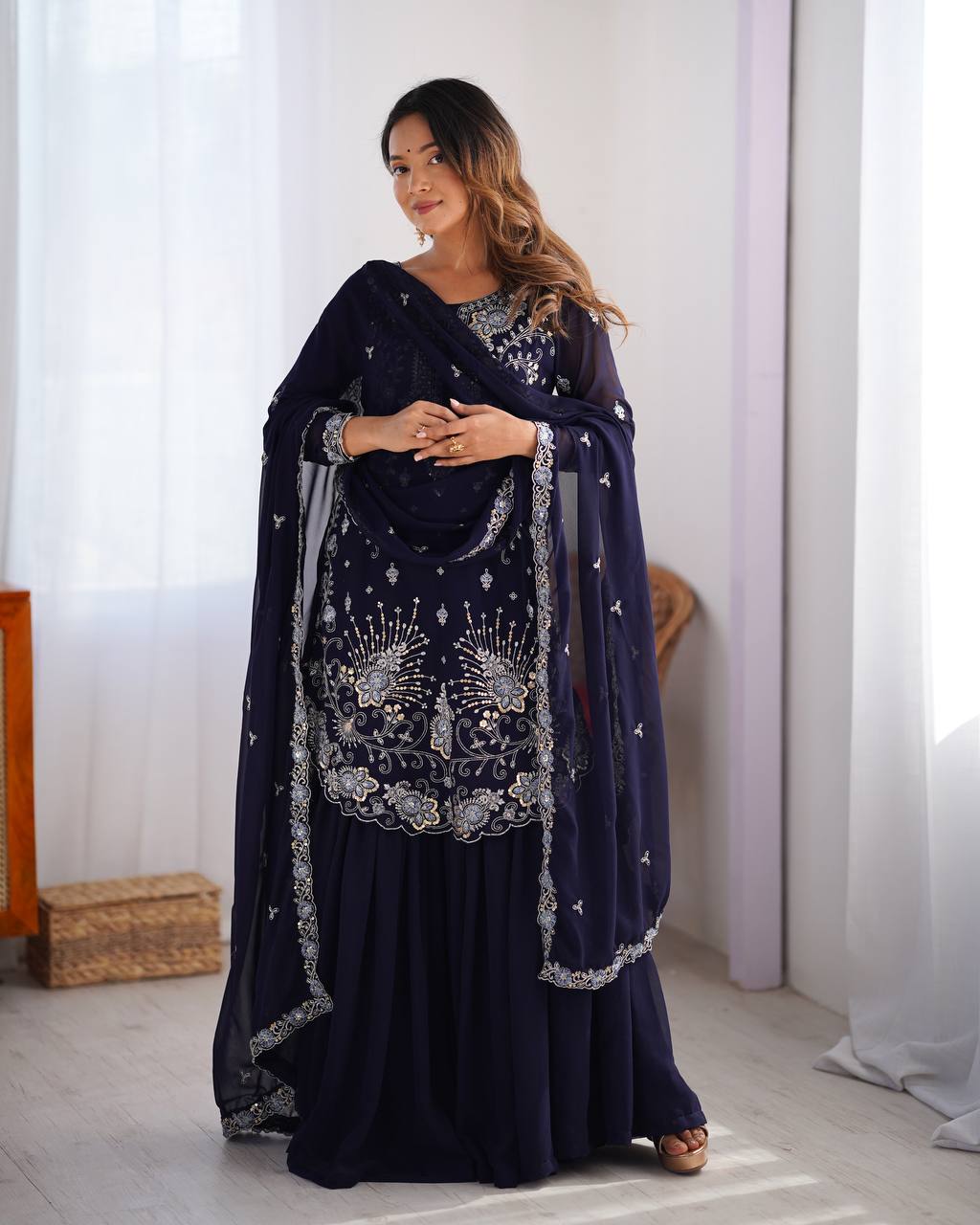 Sequnce work Georgette Sharara Set