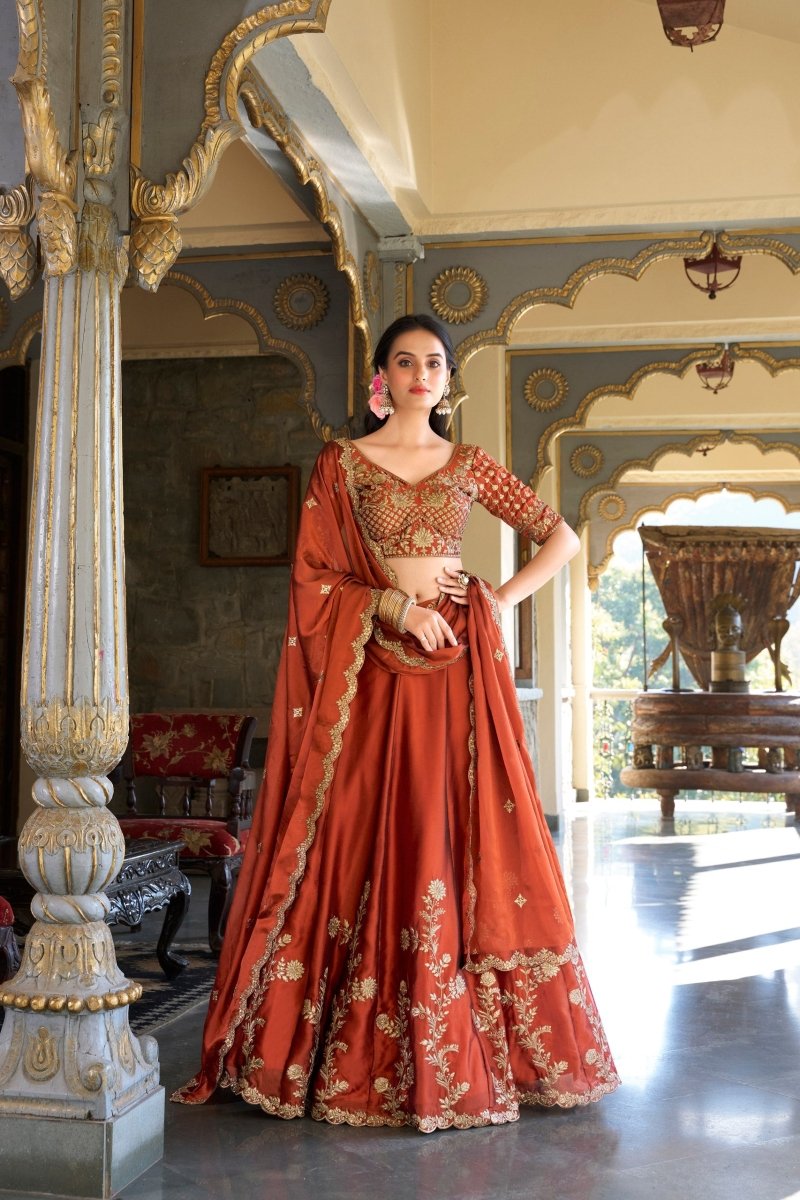 Rangoli Silk Sequins and Thread Embroidery Work Lehenga Choli