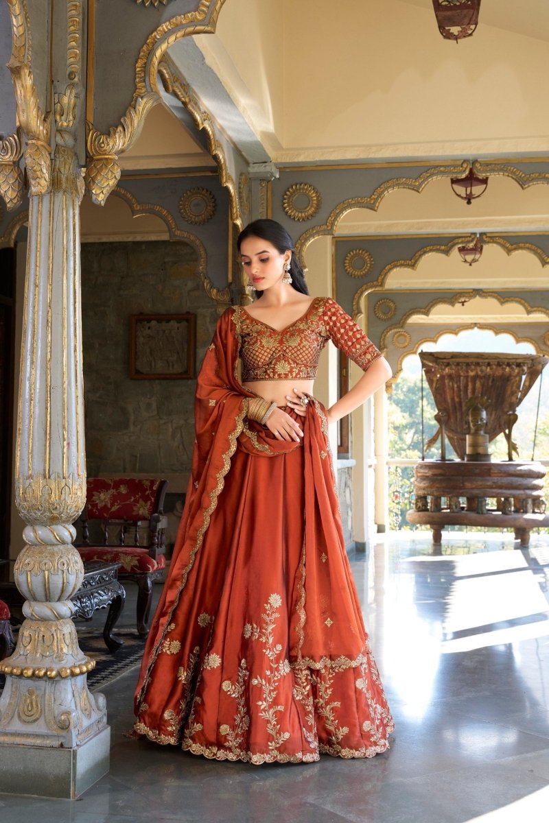 Rangoli Silk Sequins and Thread Embroidery Work Lehenga Choli
