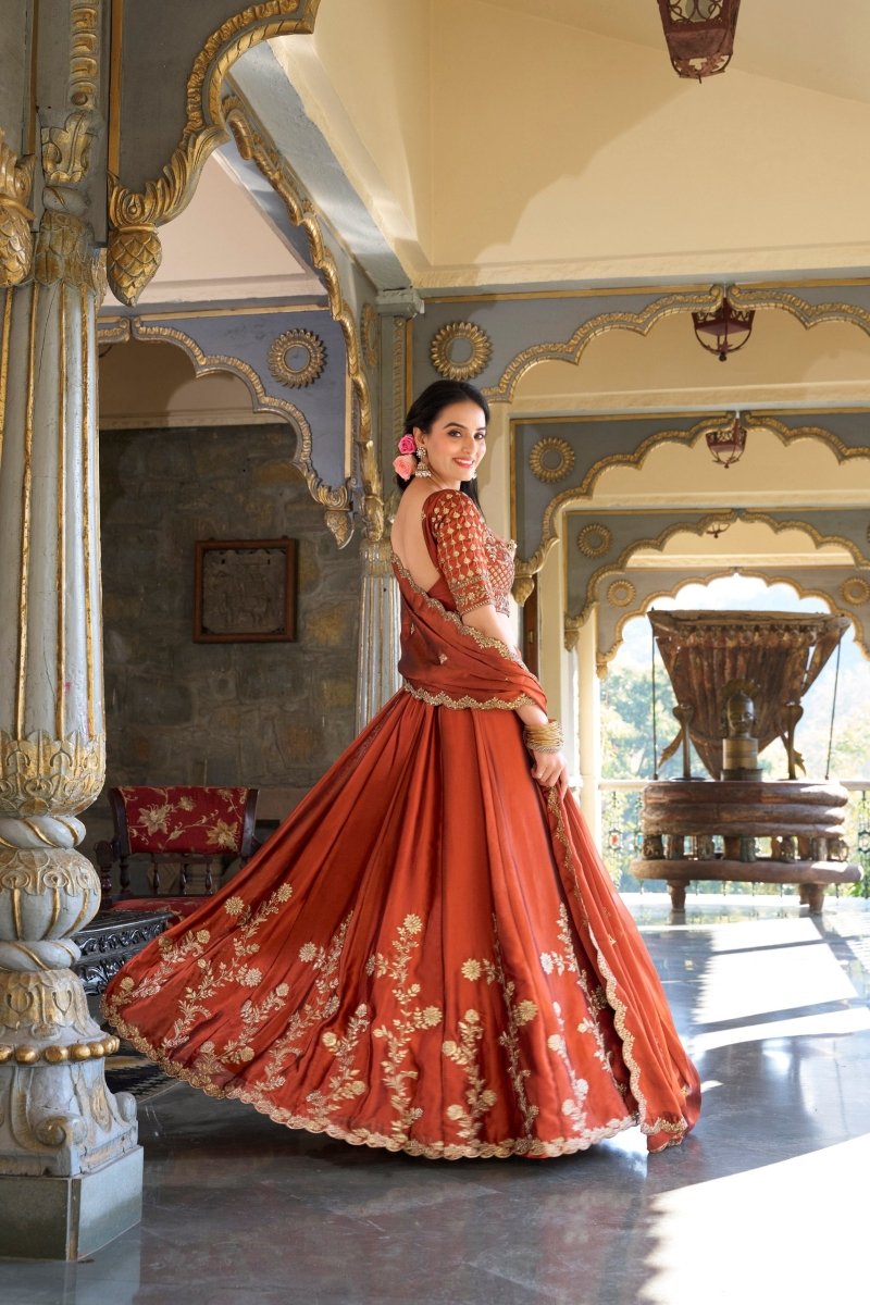 Rangoli Silk Sequins and Thread Embroidery Work Lehenga Choli