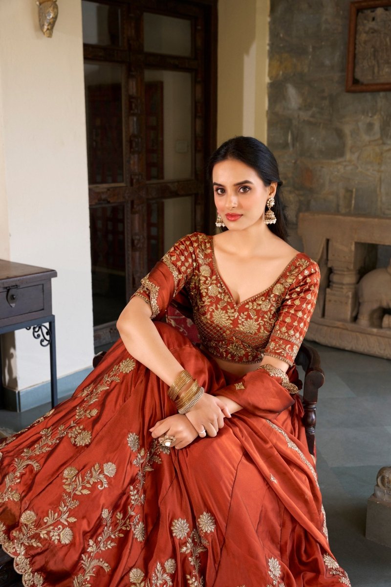 Rangoli Silk Sequins and Thread Embroidery Work Lehenga Choli