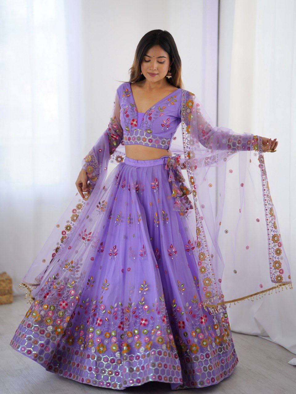 Thread & Sequnce work Lehengha Choli
