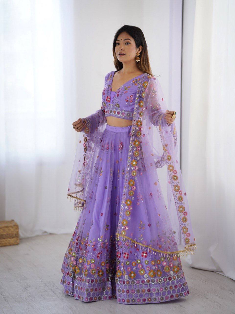 Thread & Sequnce work Lehengha Choli