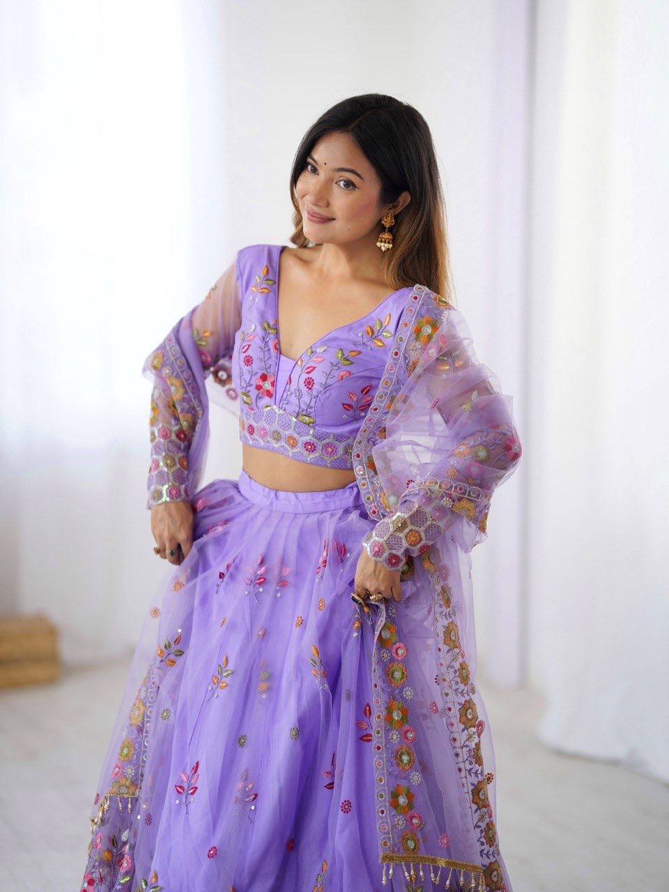 Thread & Sequnce work Lehengha Choli