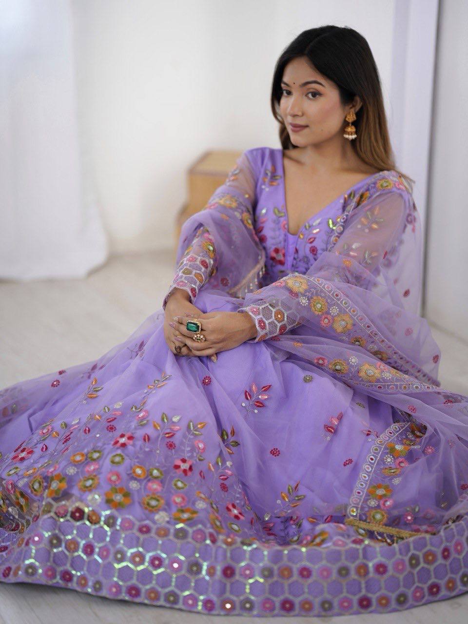 Thread & Sequnce work Lehengha Choli