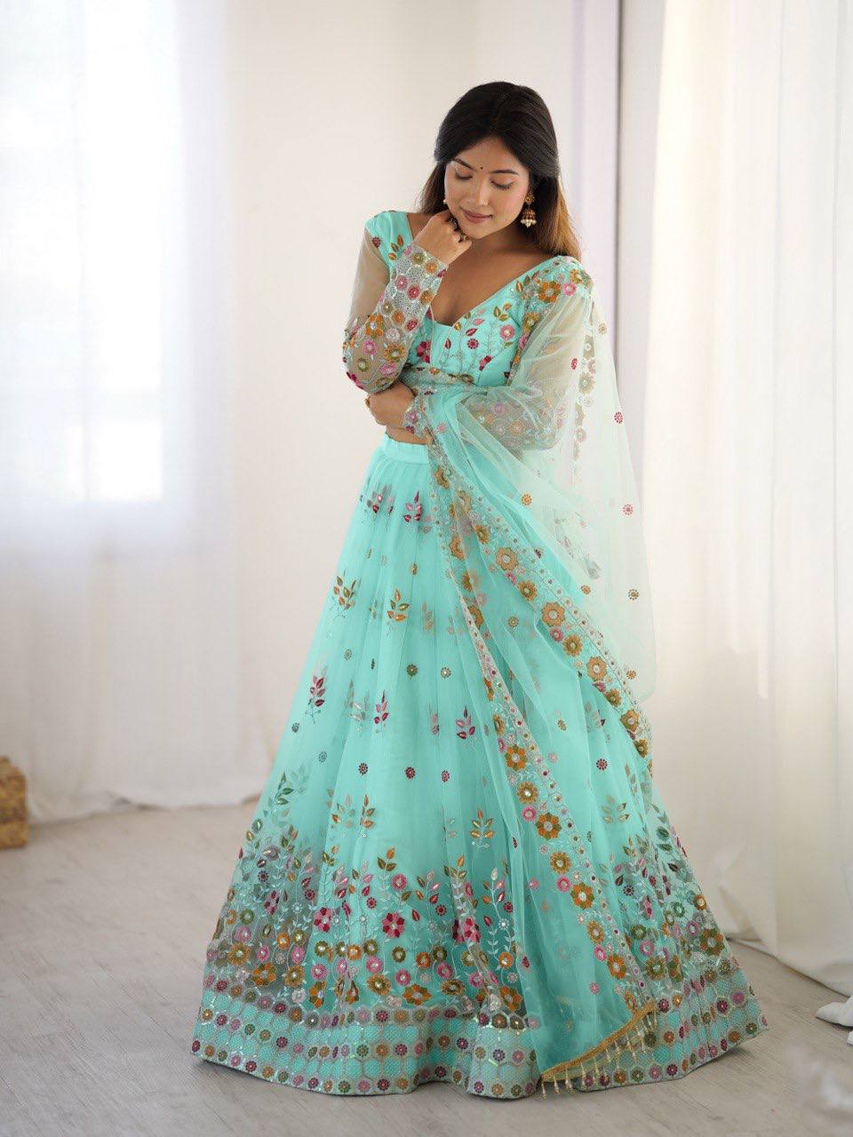 Thread & Sequnce work Lehengha Choli