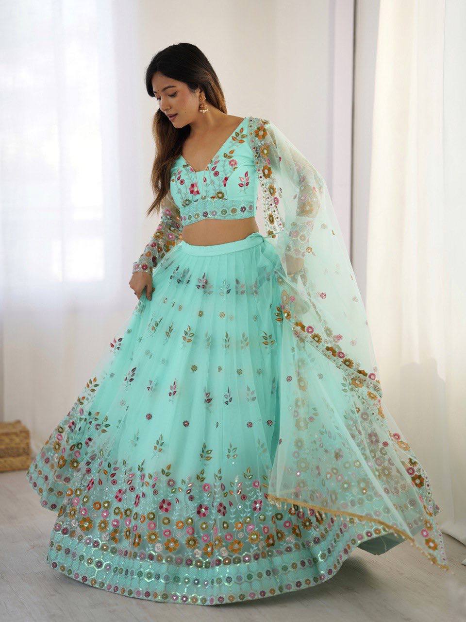 Thread & Sequnce work Lehengha Choli
