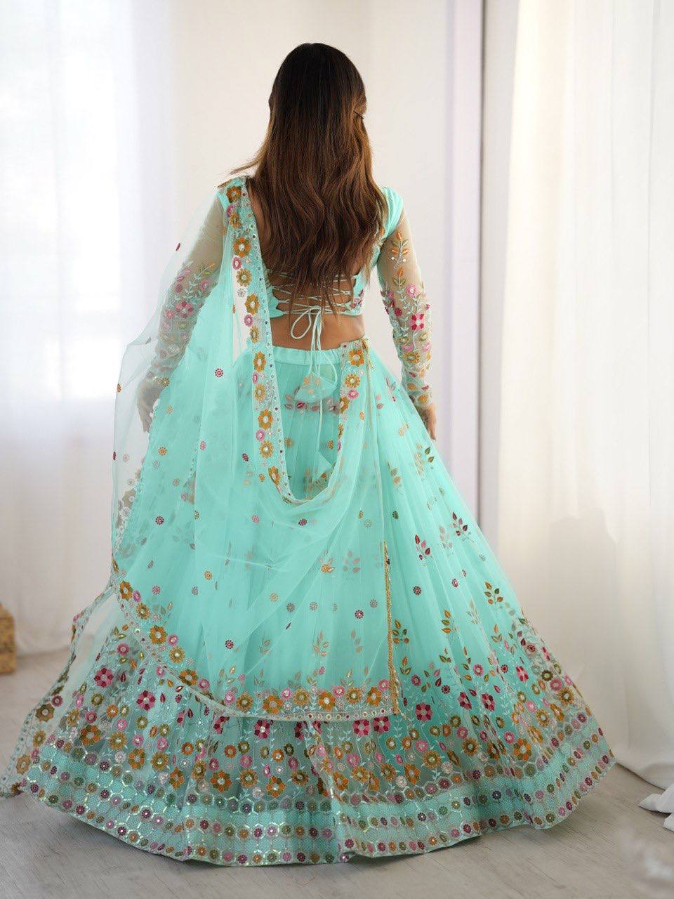 Thread & Sequnce work Lehengha Choli