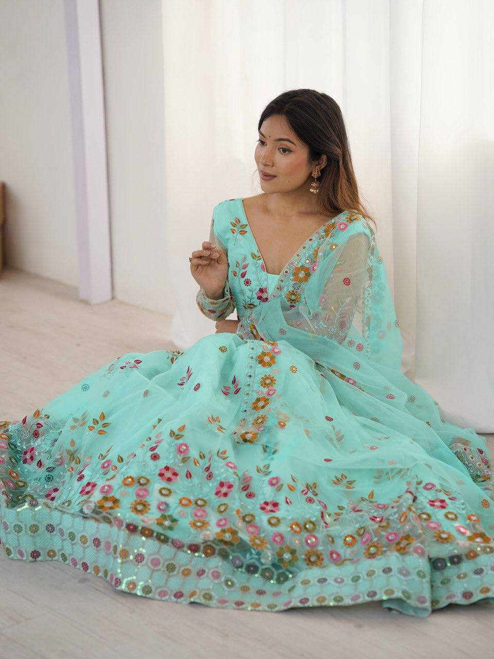 Thread & Sequnce work Lehengha Choli